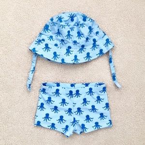 Zara sun hat and swimming trunks